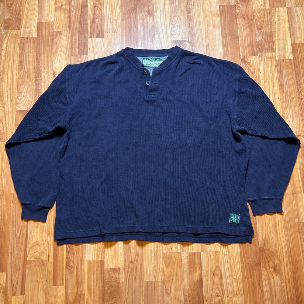 Vintage 90s American Eagle Mens Field Jersey Shirt L Faded Blue